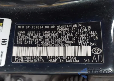 2017 Toyota Corolla Se from USA, damaged, VIN 2T1BURHE7HC787063